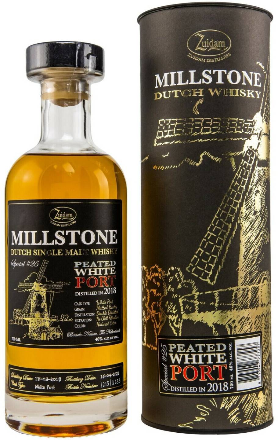 Zuidam Millstone Peated White Port Cask 2018/2022 0,7l 46% Whisky