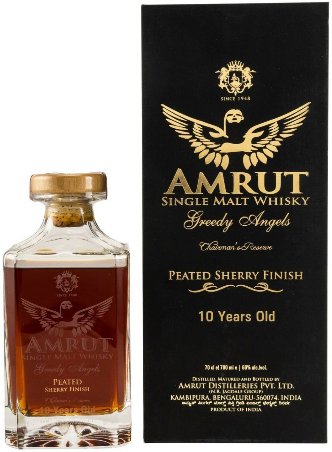 Amrut Greedy Angels 10 Jahre Peated Sherry Finish 0,7l 60% Whisky