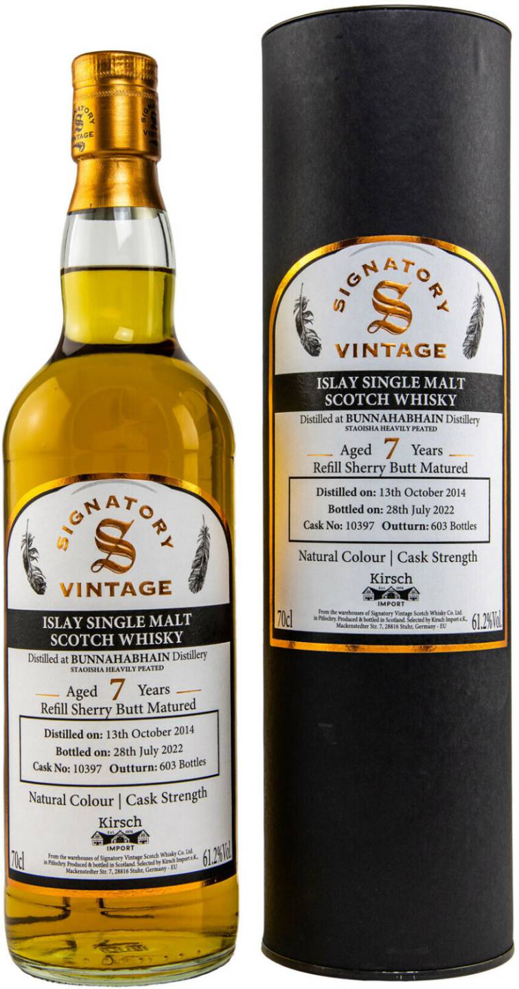 Signatory Vintage Bunnahabhain 2014/2022 Staoisha 0,7l 61,2% Whisky