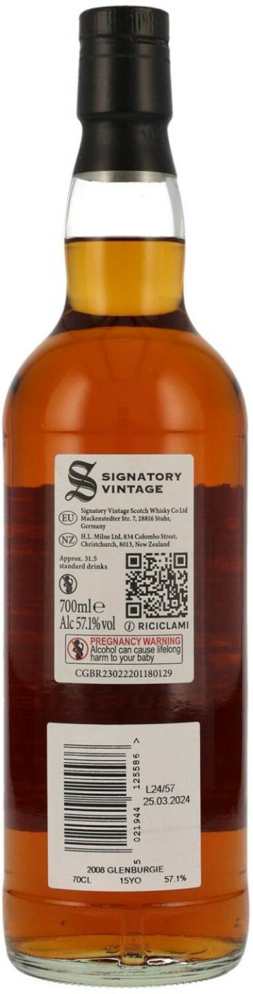 Whisky Signatory Vintage 15 Years 100 Proof Edition Glenburgie 0.7l 57.1%