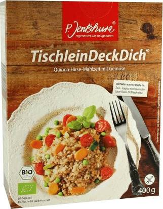 P. Jentschura Tischlein Deck Dich Quinoa-Hirse-Mahlzeit mit Gemüse (400 g) Fertiggerichte