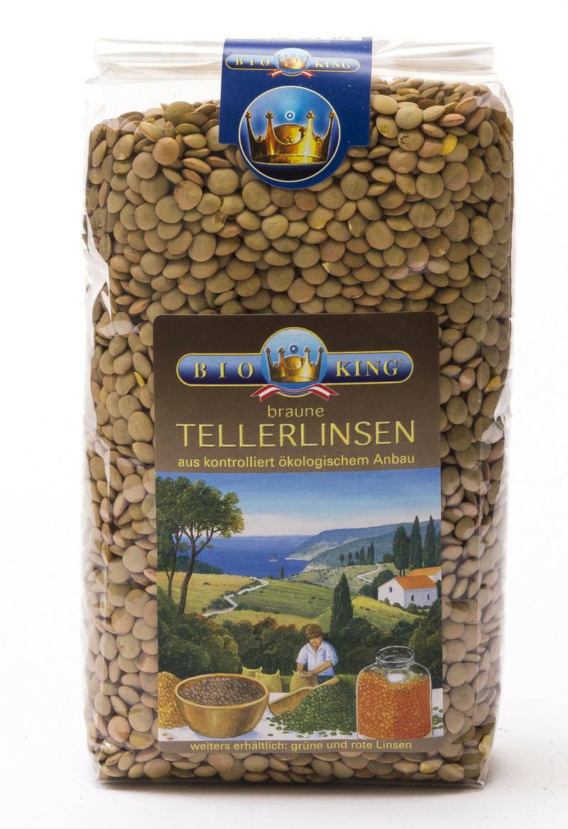 Getreide & Hülsenfrüchte Bioking Braune Tellerlinsen Bio (500g)