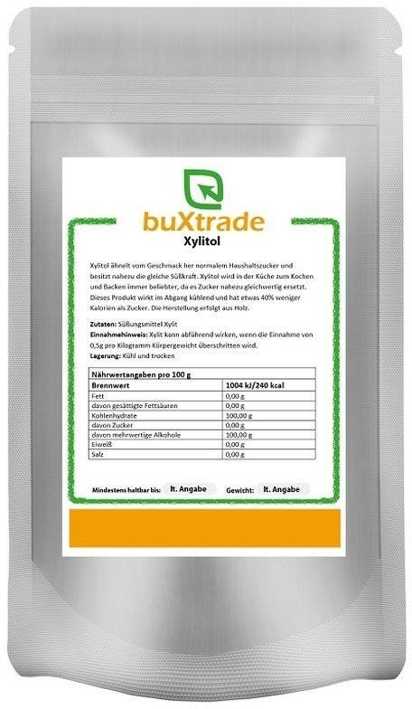 Buxtrade 100% reines Xylitol / Xylit Birkenzucker (1kg) Backzutaten