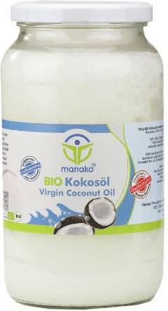 Speiseöle Manako Bio Kokosöl Kokosfett Glas (900 ml)