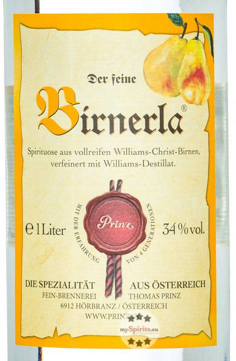 Prinz Birnerla 34%1l Spirituosen & Schnaps