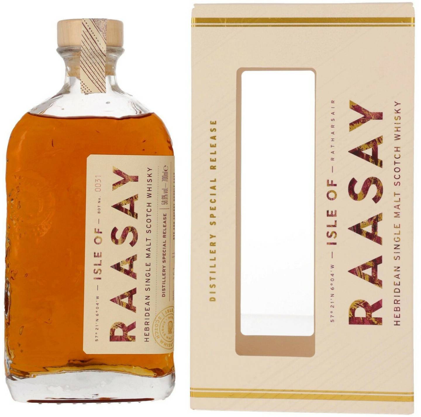 Whisky Raasay Peated Rye Whisky Sherry Finish 0,7l 58.6%