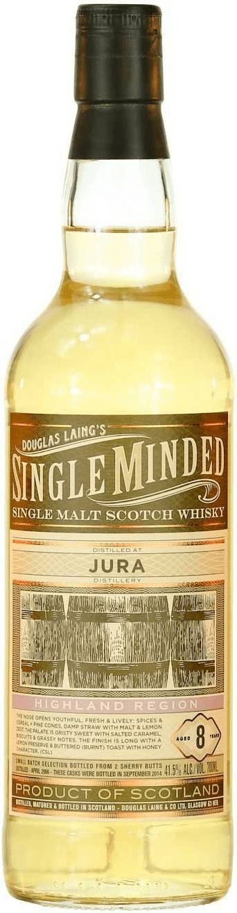 Douglas Laing's Single Minded Isle of Jura 8 Jahre 0,7l 41,5% Whisky