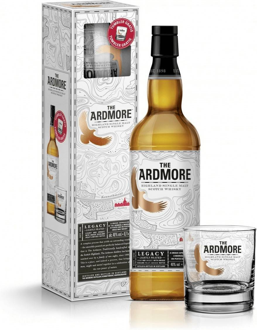 Ardmore Legacy 40%Geschenkset mit Glas Whisky