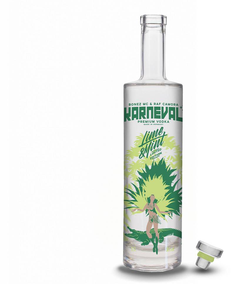 Karneval Premium Vodka Bonez MC & RAF Camora Edition Lime & Mint 38% 0,5l Wodka