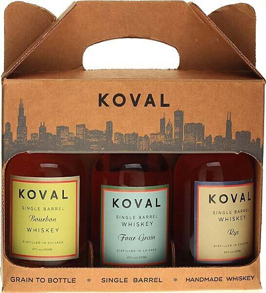 Koval Single Barrel Geschenkset Triple 0,6l 40% Whisky