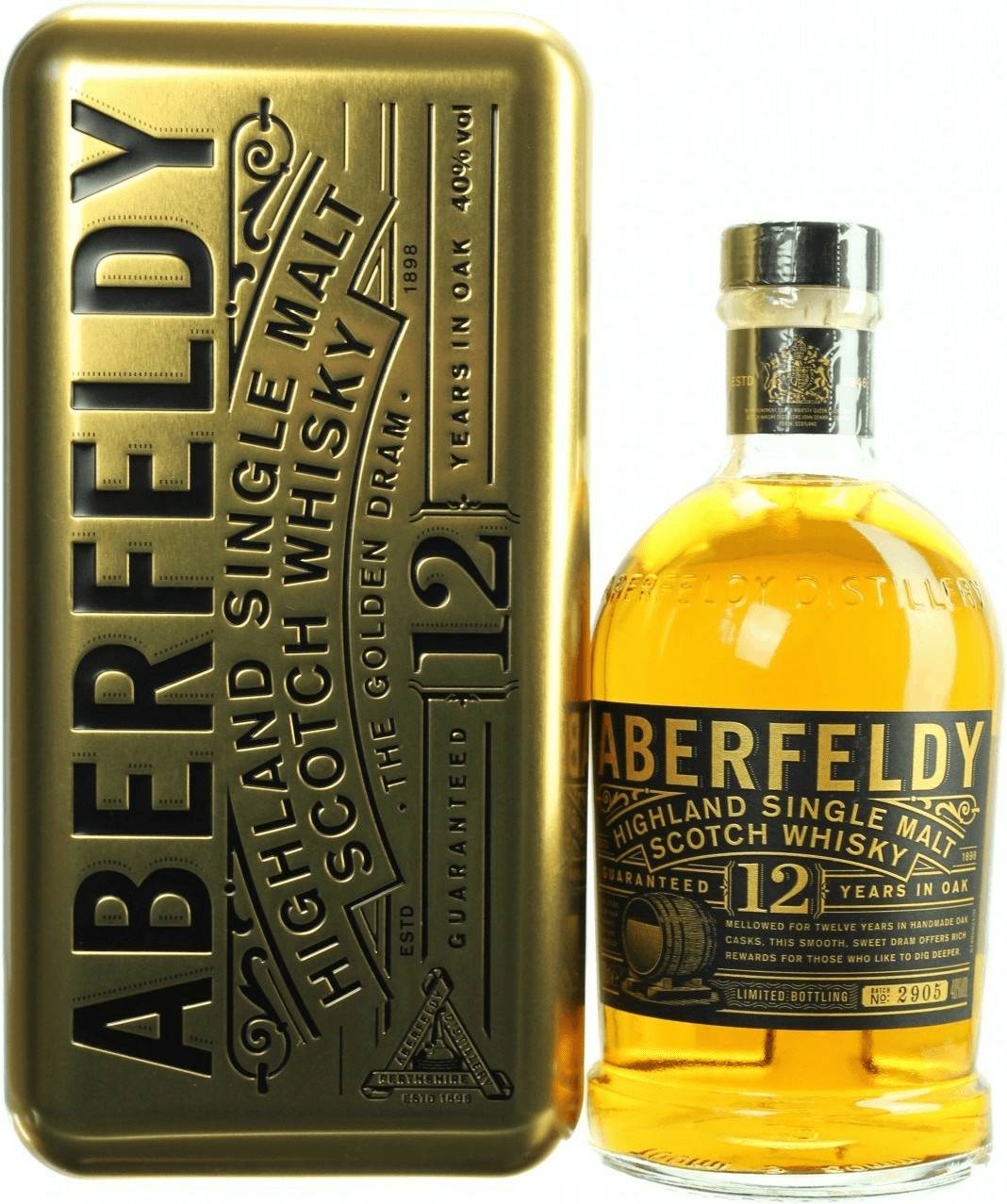 Aberfeldy 12 Jahre 40%0,7l 40% Metallbox Geschenkset Whisky