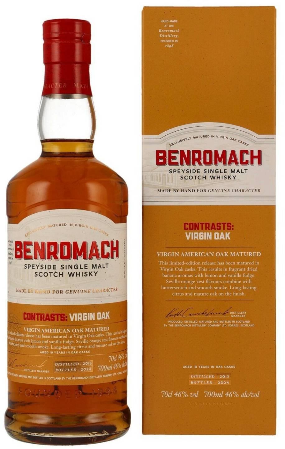 Benromach 10 Jahre 2013/2024 Contrasts Virgin Oak 0,7l 46% Whisky