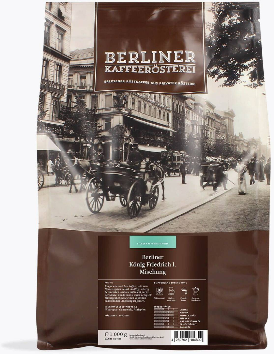 Berliner Kaffeerösterei Berliner König Friedrich I. Mischung1kg Berliner Kaffeerösterei Berliner König Friedrich I. Mischung