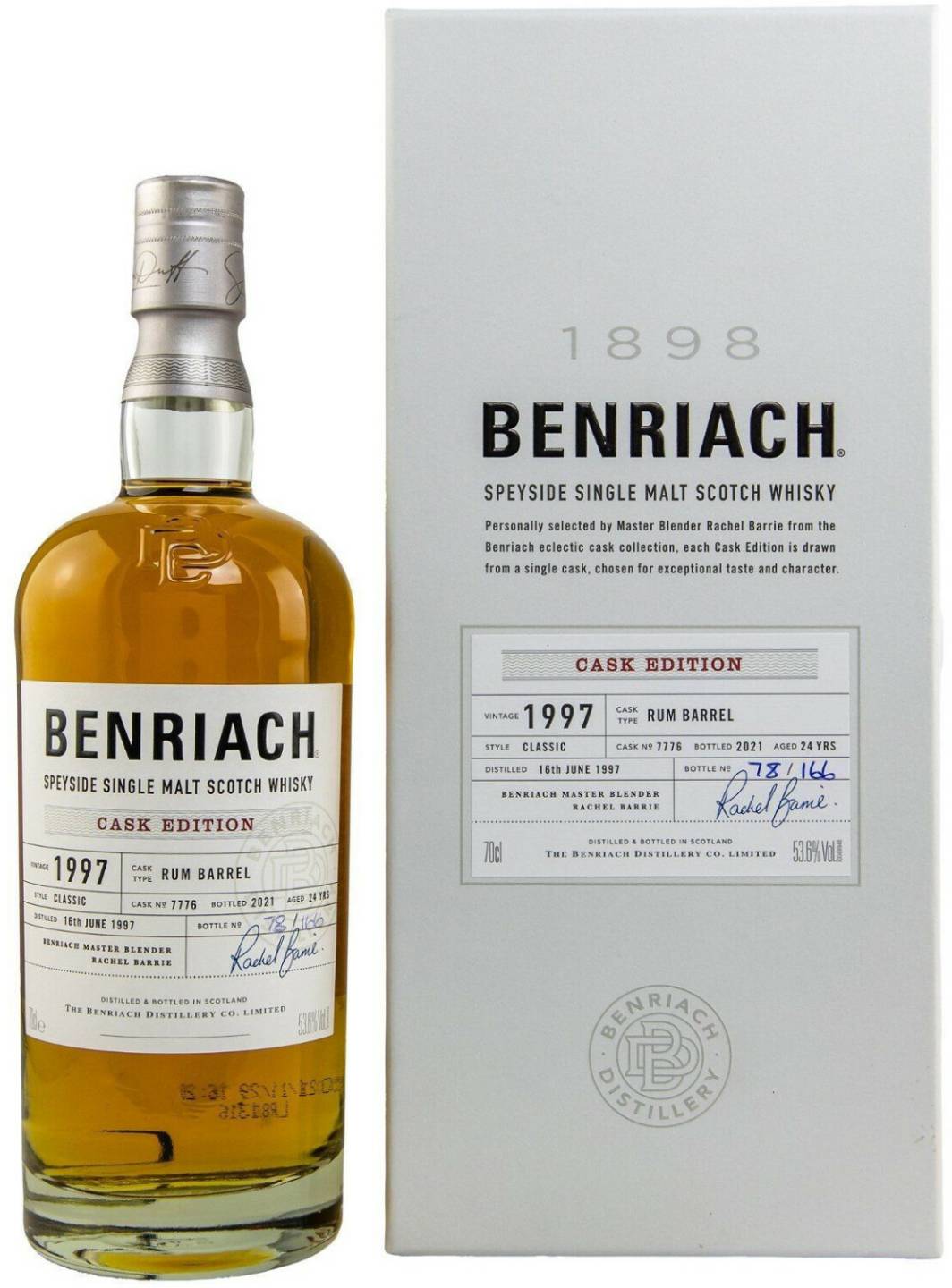 Whisky Benriach 1997/2021 24 Jahre Single Rum Barrel Cask Edition 0,7l 53.6%