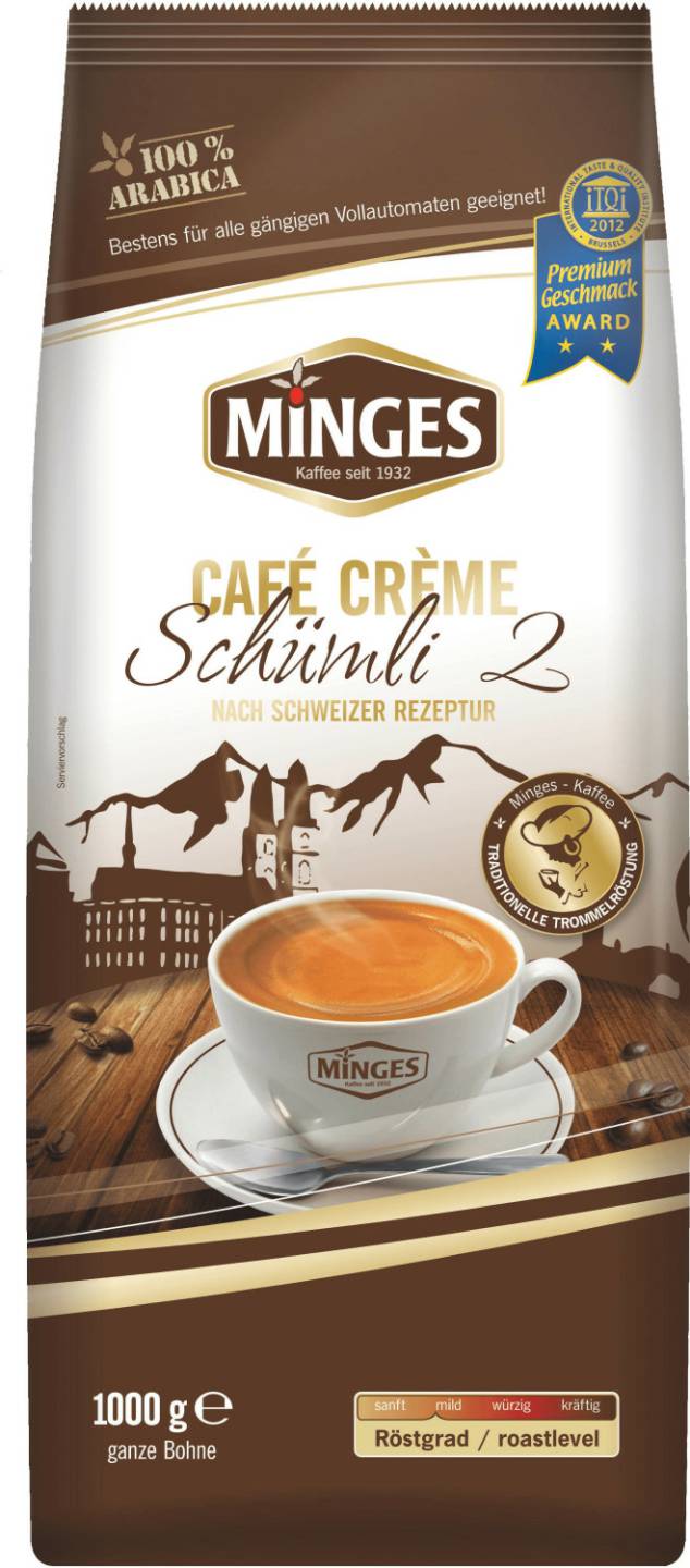 Kaffee & Espresso Minges Creme Cafe Schweizer Schümli II Bohnen (1 kg)