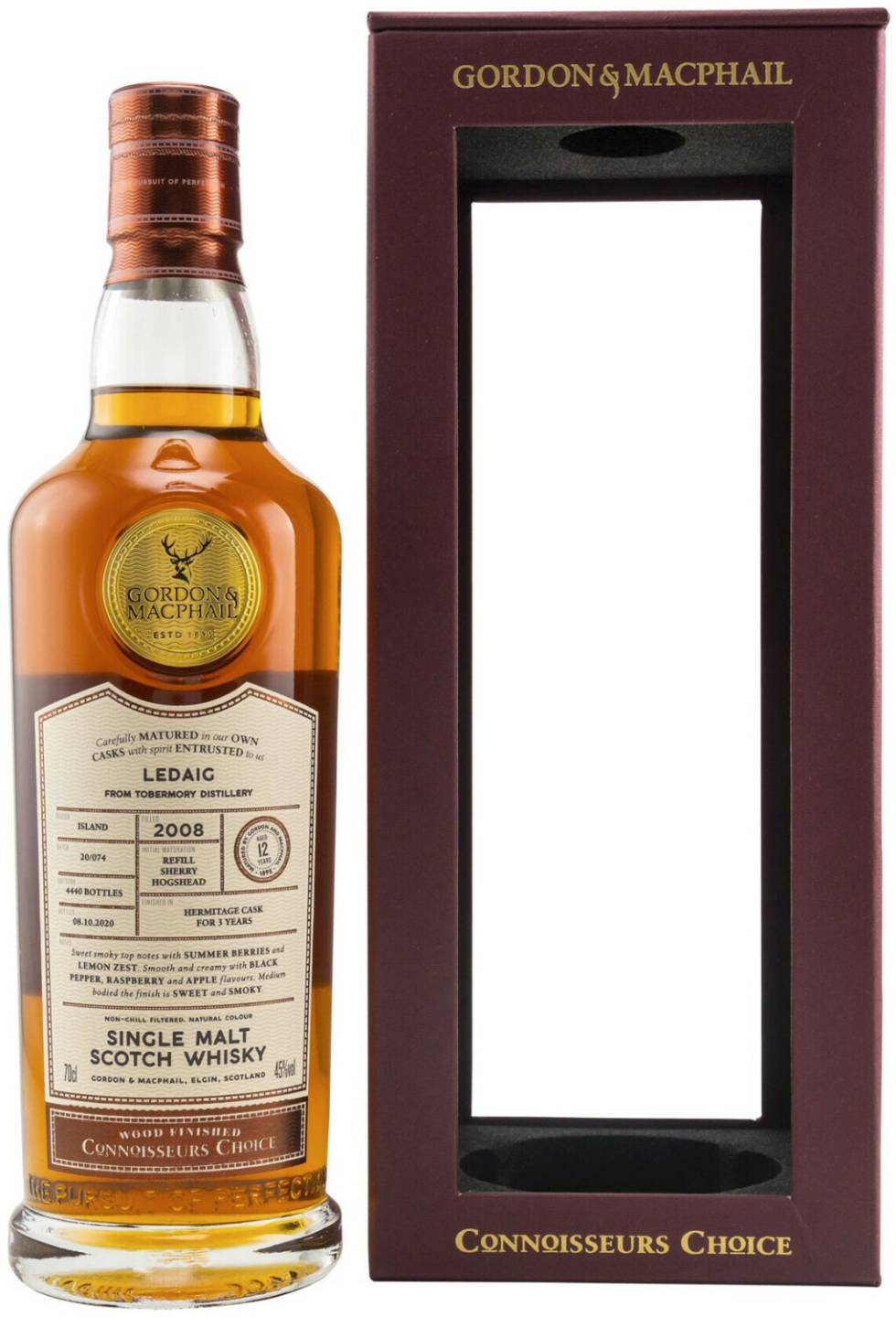 Gordon & MacPhail 2008/2020 12 Jahre Hermitage Finis 45 % 0,7l Whisky