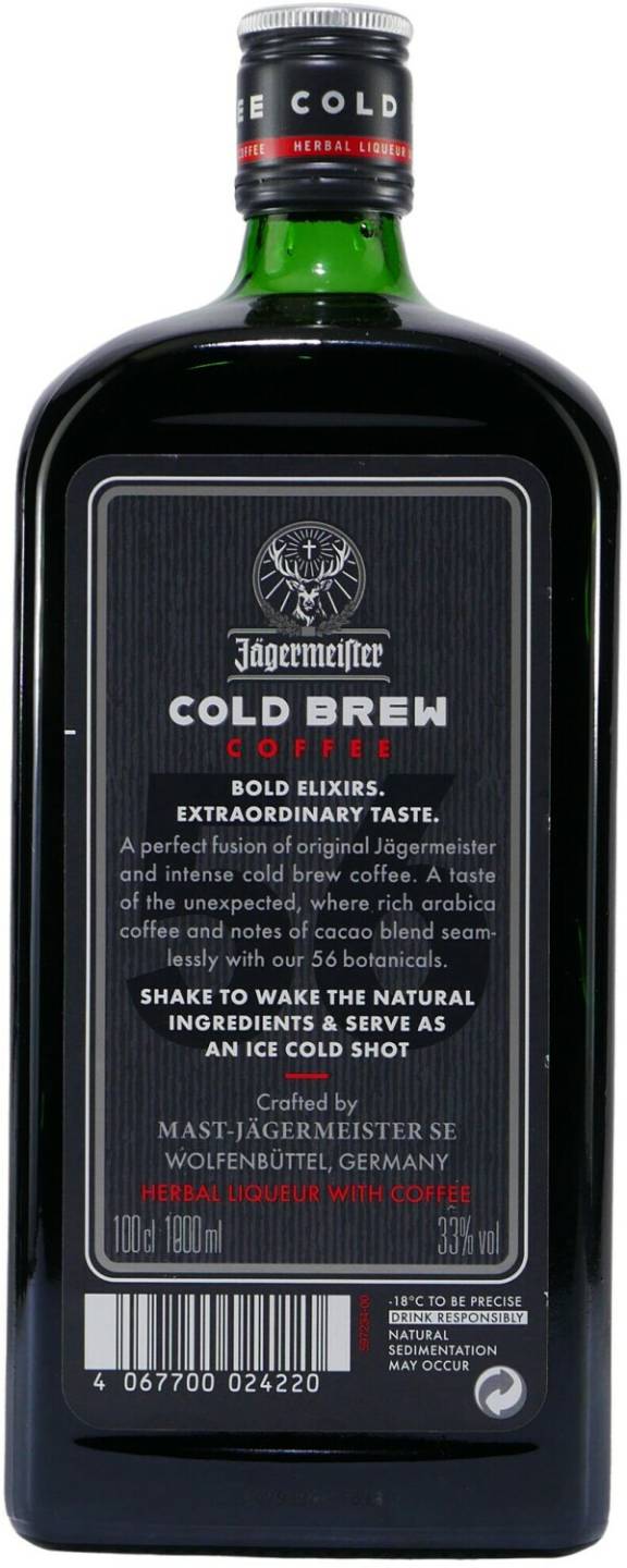 Jägermeister Cold Brew Coffee 33% 1l Liköre