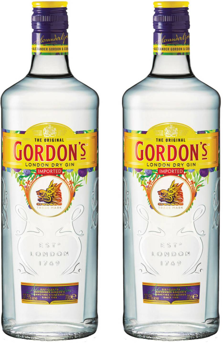 Gin Gordon's London Dry Gin New Design Twinpack 2x0,7l 37,5%