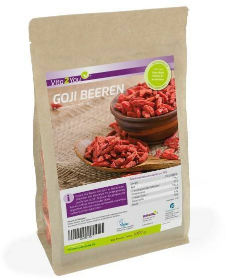 Vita2You Goji Beeren sonnengetrocknet (1kg) Süßigkeiten