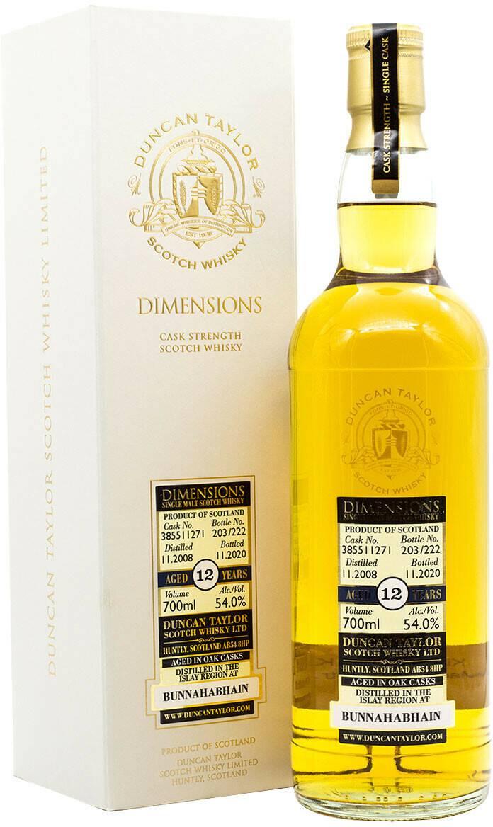 Duncan Taylor Dimensions Bunnahabhain Aged 12 Years 2008/2020 Cask 385511271 Single Malt Scotch Whisky 0,7l 54% Whisky