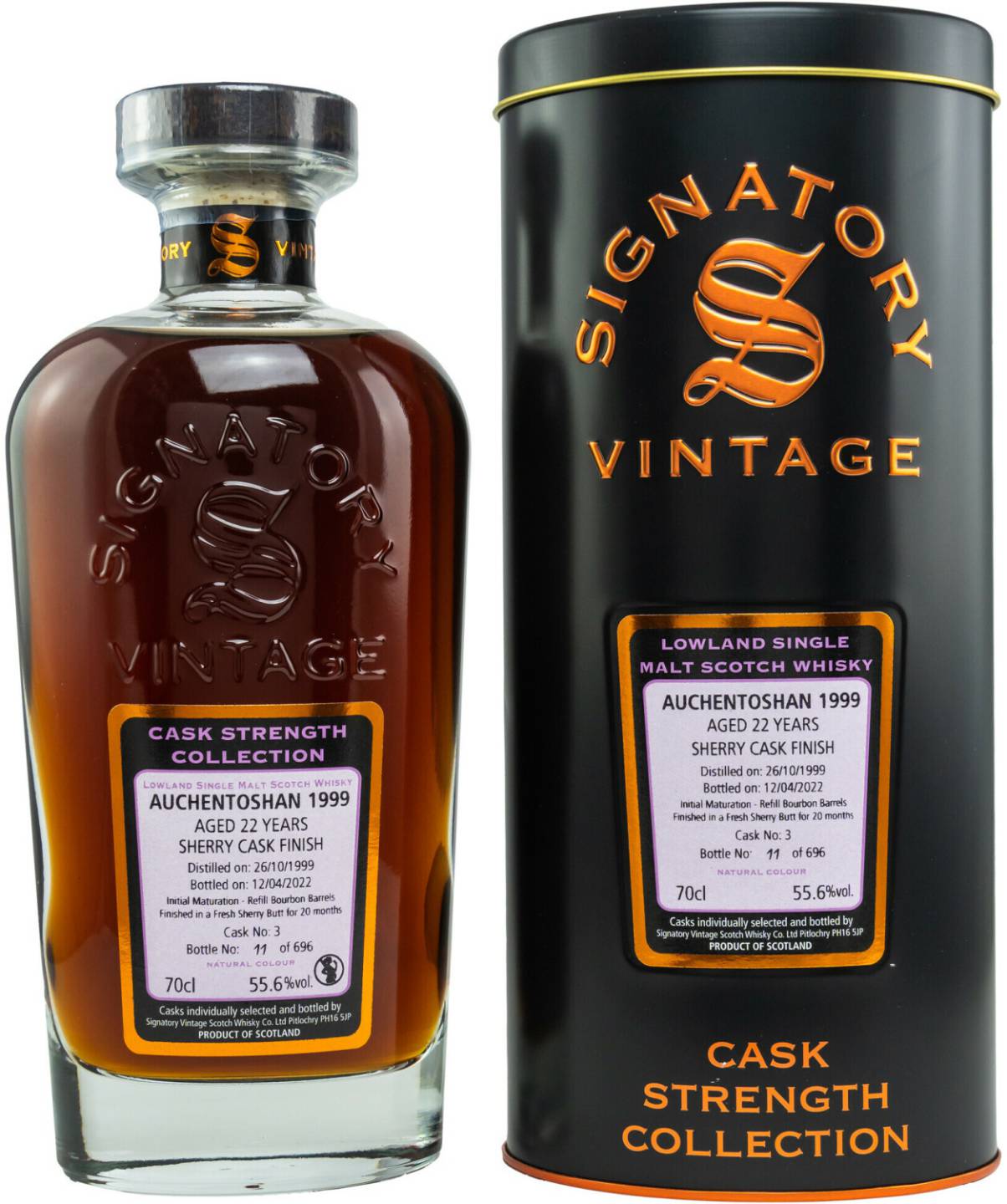 Signatory Vintage Auchentoshan Aged 22 Years 1999/2022 Lowland Single Malt Scotch Whisky 0,7l 55,6% Whisky