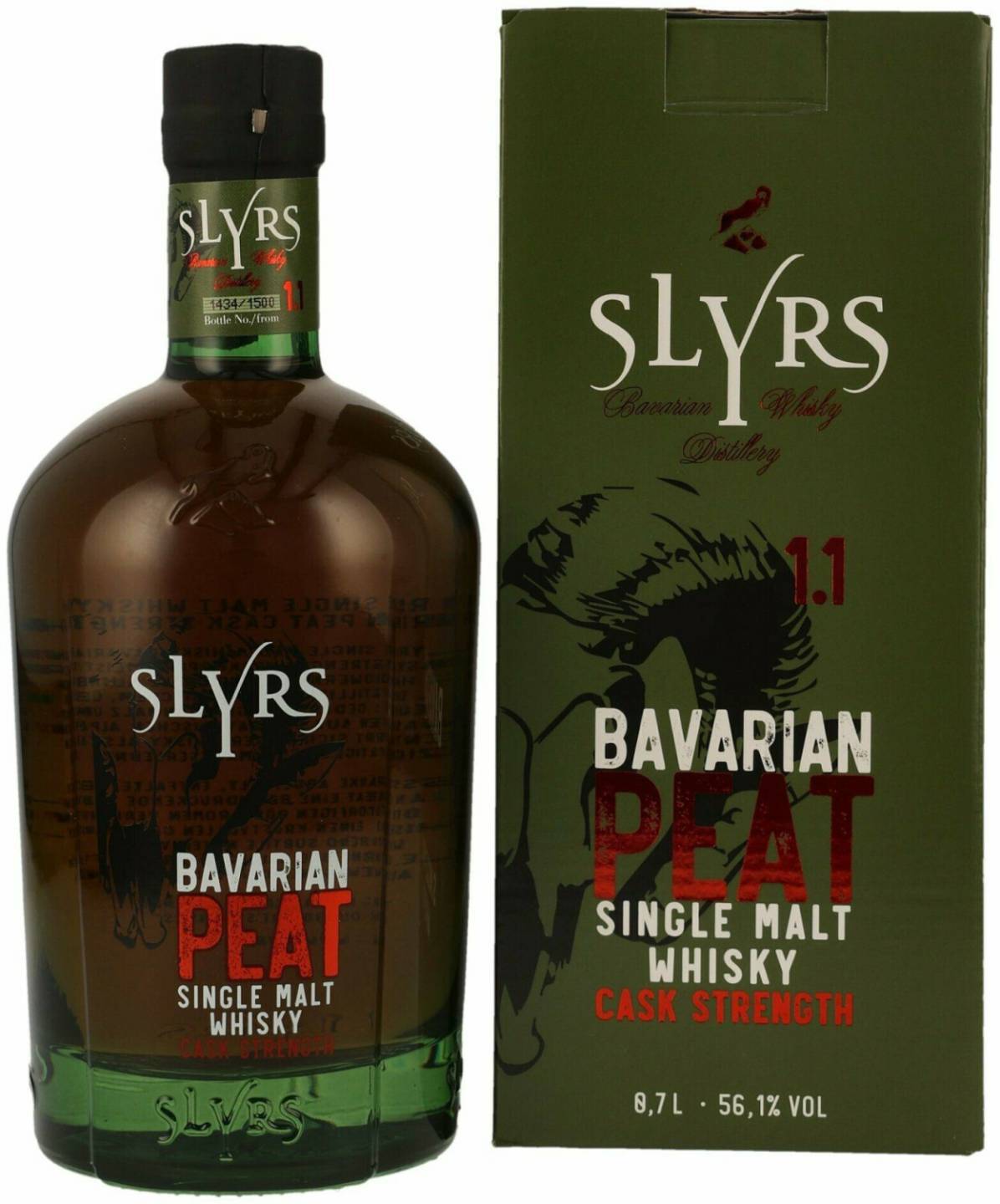 Whisky Slyrs Bavarian Peat Single Malt Whisky 0,7l 56.1%