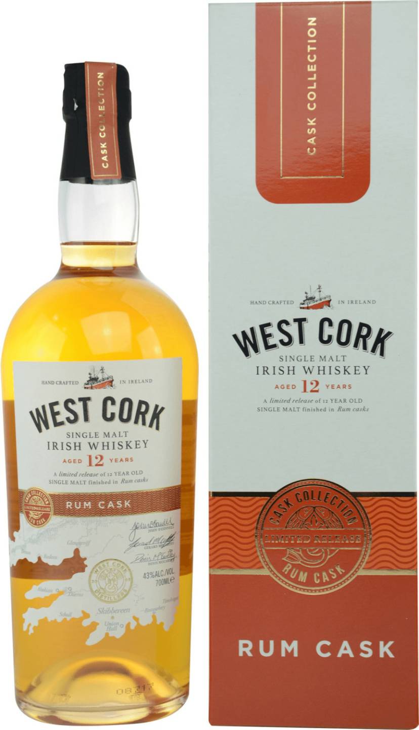 Whisky West Cork 12 Jahre Rum Cask 0,7l 43%