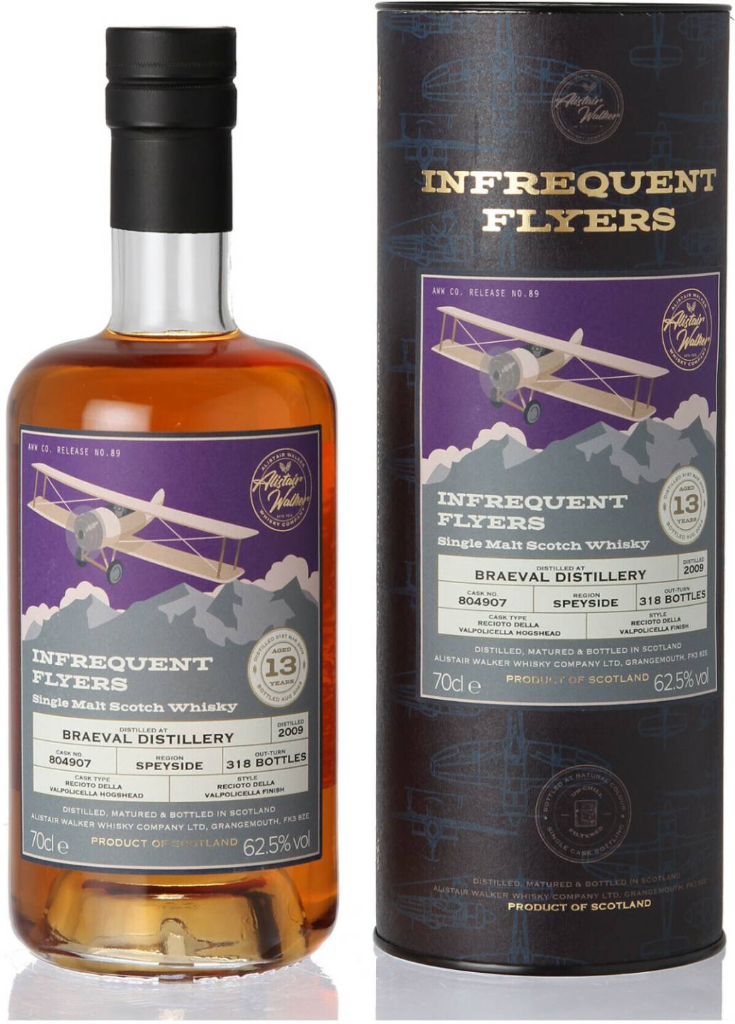 Whisky Braeval 13 Jahre 2009/2022 Recioto della Valpolicella Cask Alistair Walker Infrequent Flyers 0,7l 62,5%