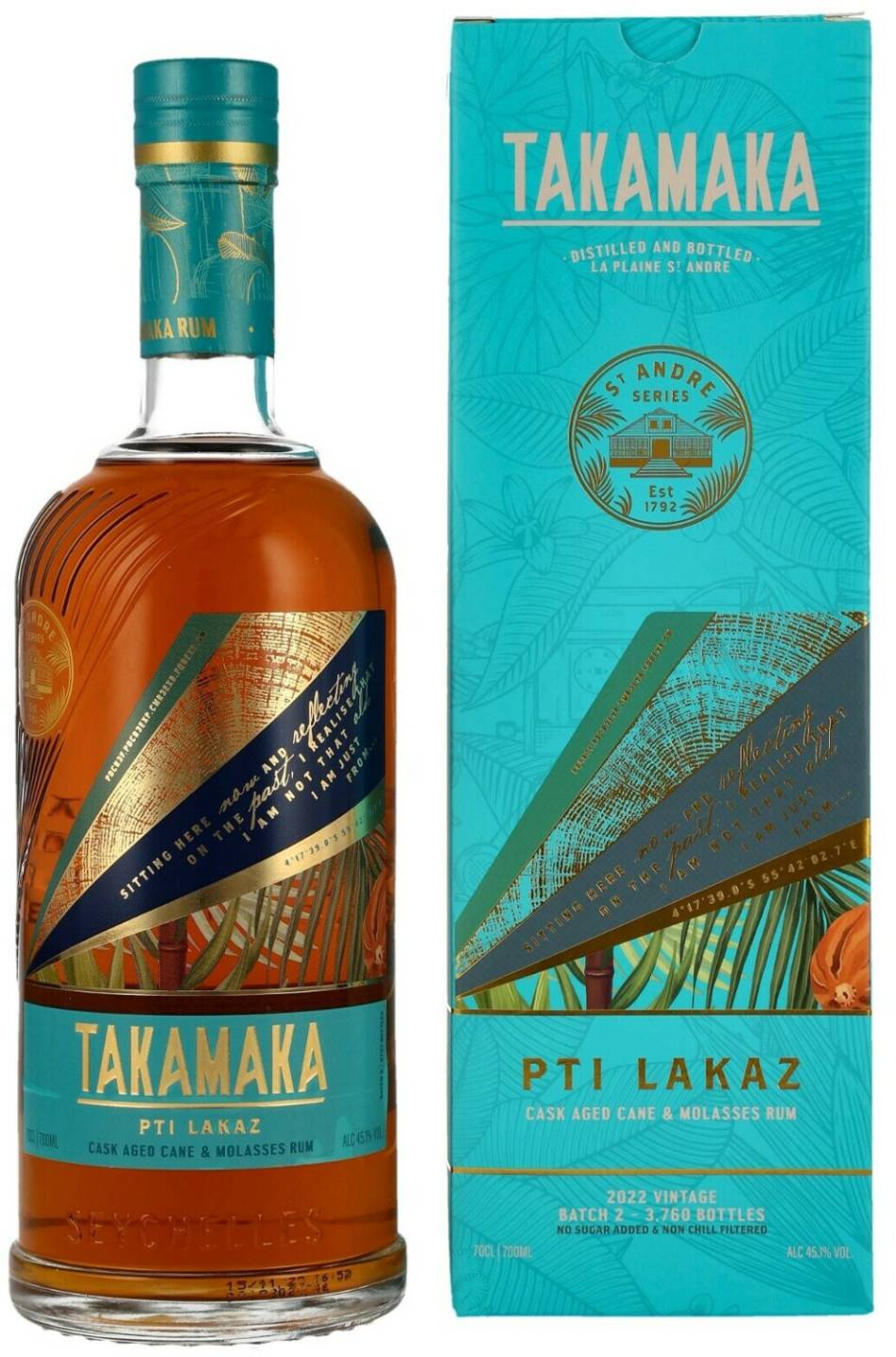 Takamaka Bay PTI Lakaz Batch 2 0,7l 45,1% Rum