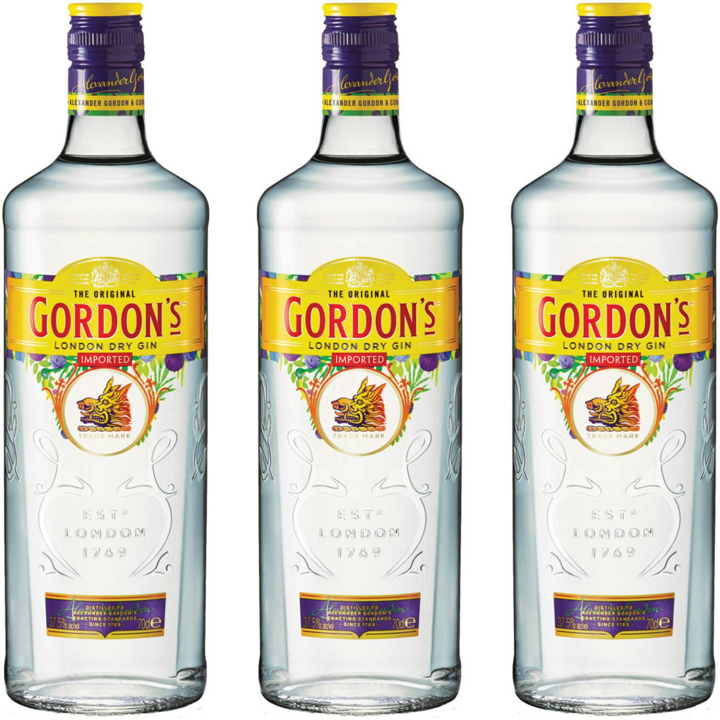 Gin Gordon's London Dry Gin New Design 3x0,7l 37,5%