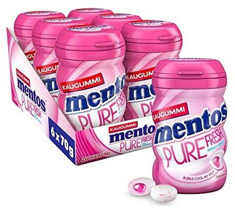 Mentos Pure Fresh Bubble Cool mit grünem Tee zuckerfrei Mentos Pure Fresh Bubble Cool mit grünem Tee zuckerfreiCFP (6 x 70g)