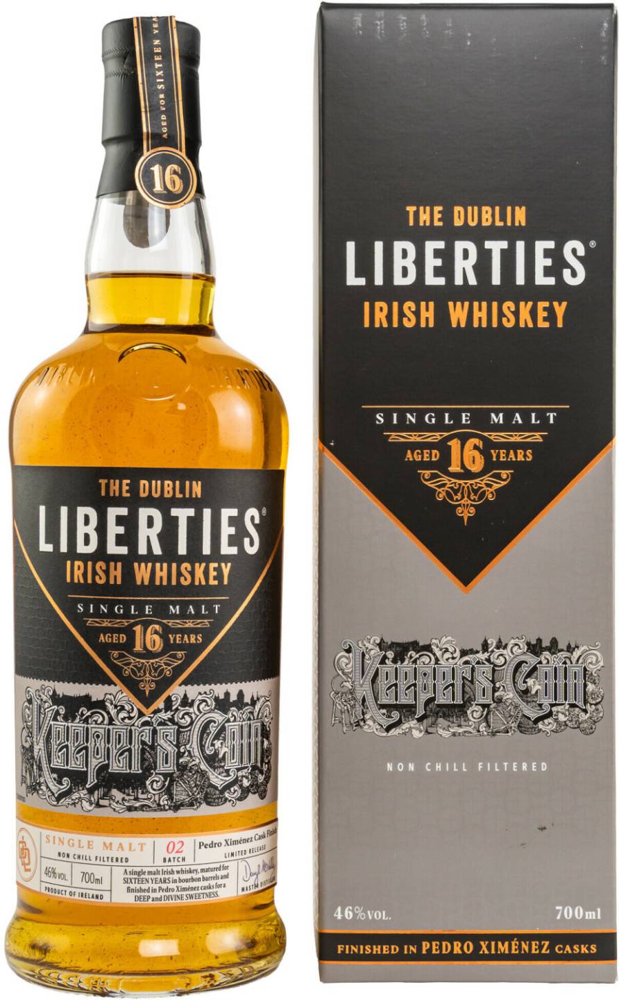 Whisky The Dublin Liberties 16 Jahre Keepers Coin Irish Whiskey 0,7l 46%