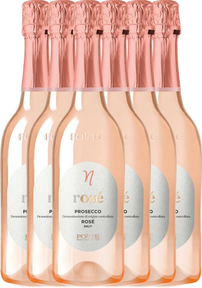 Viticoltori Ponte Prosecco Rosé Brut DOC6x0,75l Champagner, Sekt & Prosecco