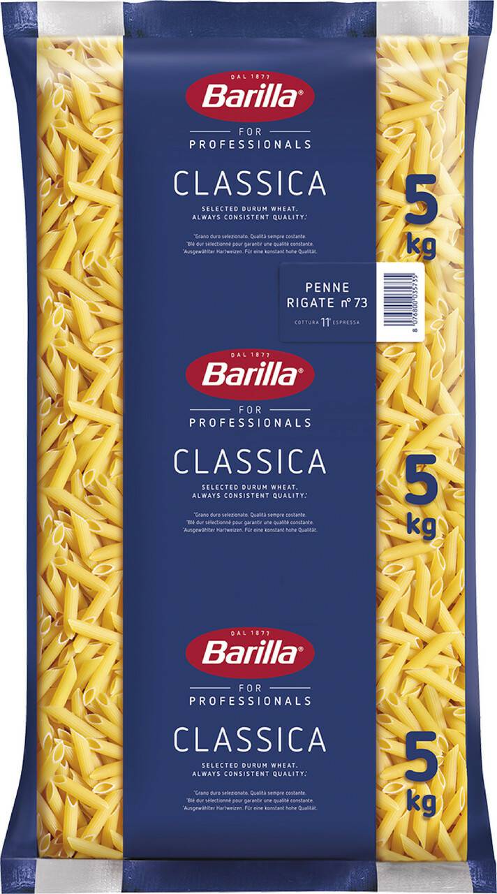 Barilla Pennette Rigate No.72 (5kg) Nudeln