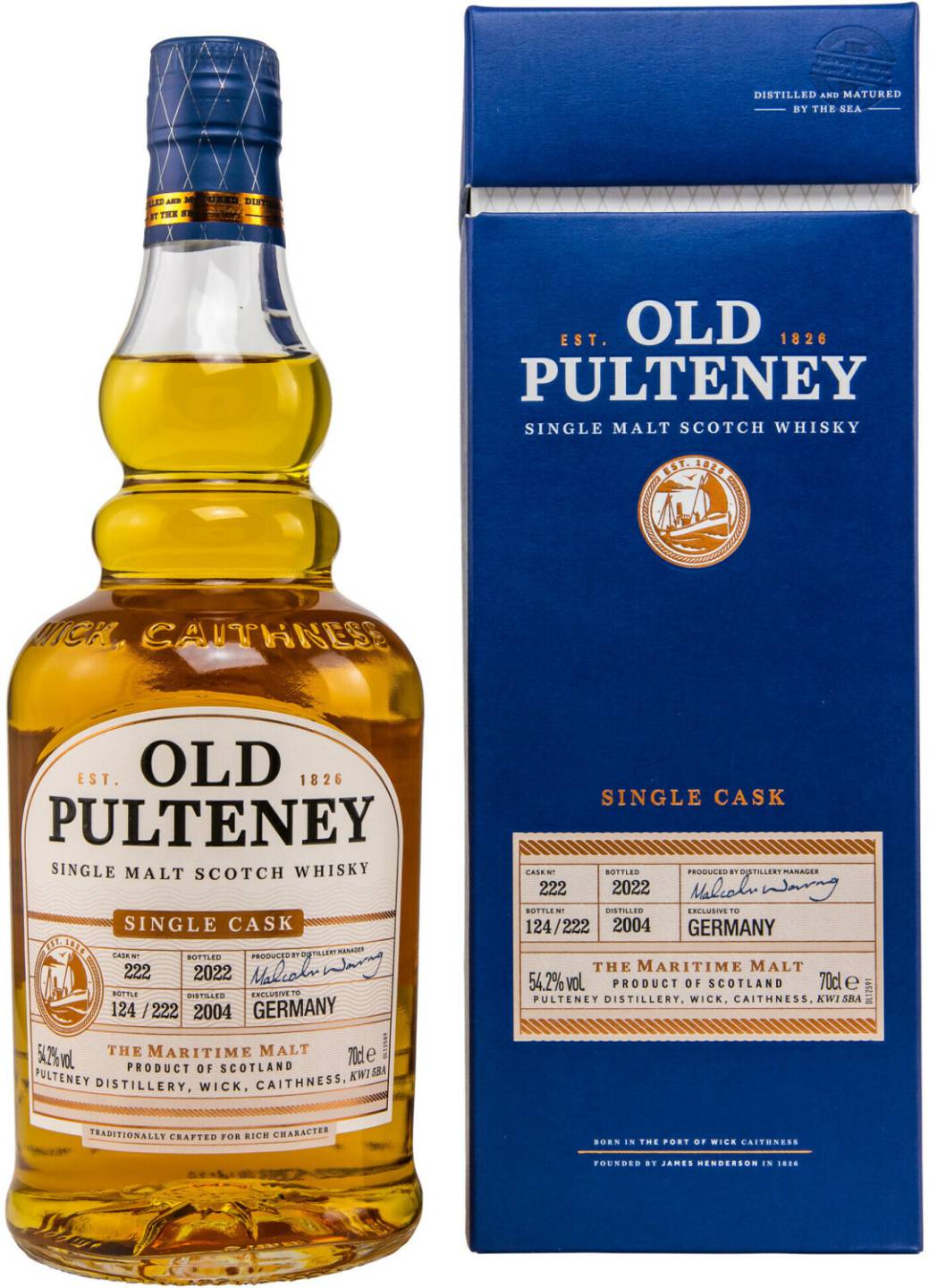 Whisky Old Pulteney 2004/2022 Cask 222 Germany Exclusive Single Malt Scotch Whisky 0,7l 54,2%