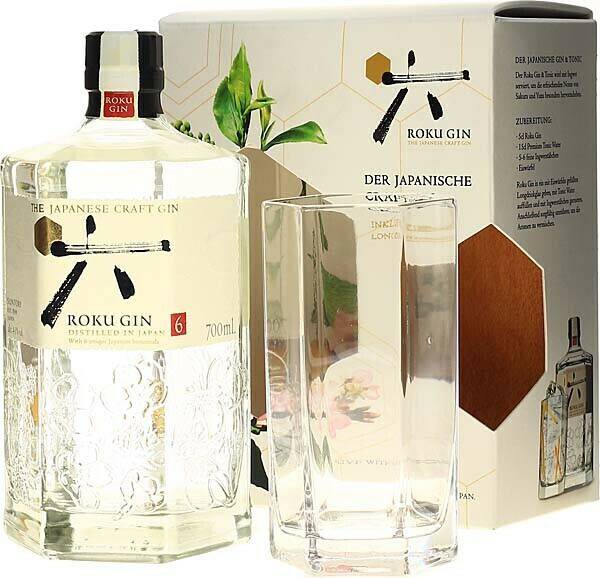 Roku Japanese Craft Gin 43%0,7l 43% Geschenkset mit Tumbler Gin