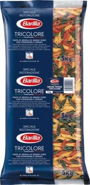 Barilla La Collezione Mezze Penne Tricolore Barilla La Collezione Mezze Penne Trie5kg