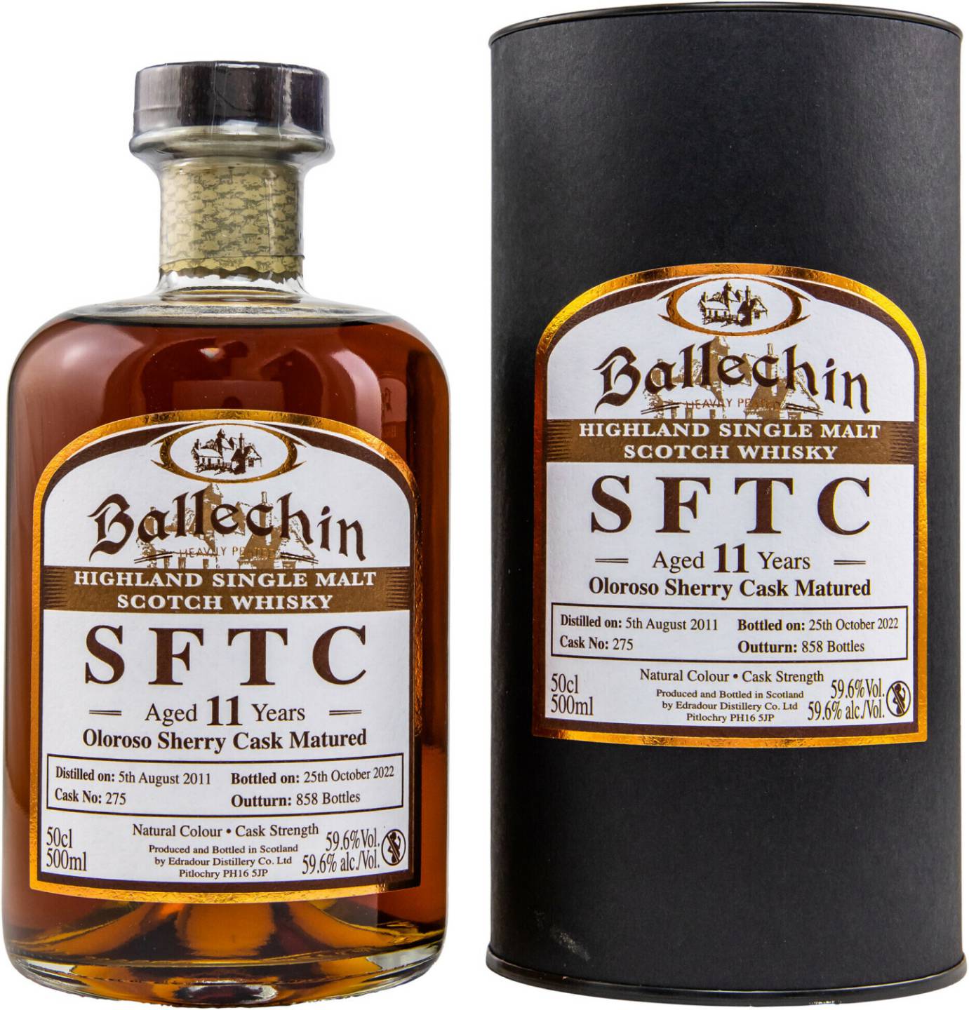 Whisky Edradour Ballechin SFTC 11 Jahre 2011/2022 Oloroso Sherry Cask 0,5l 59,6%