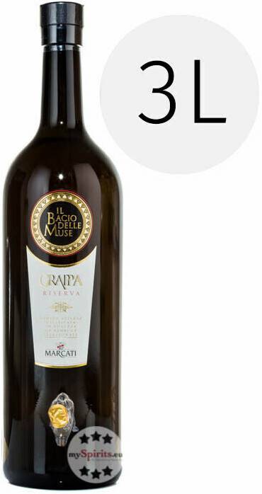 Spirituosen & Schnaps Marcati Grappa Riserva Magnum „Il Bacio delle Muse“ 40 % 3l mit Zapfhahn