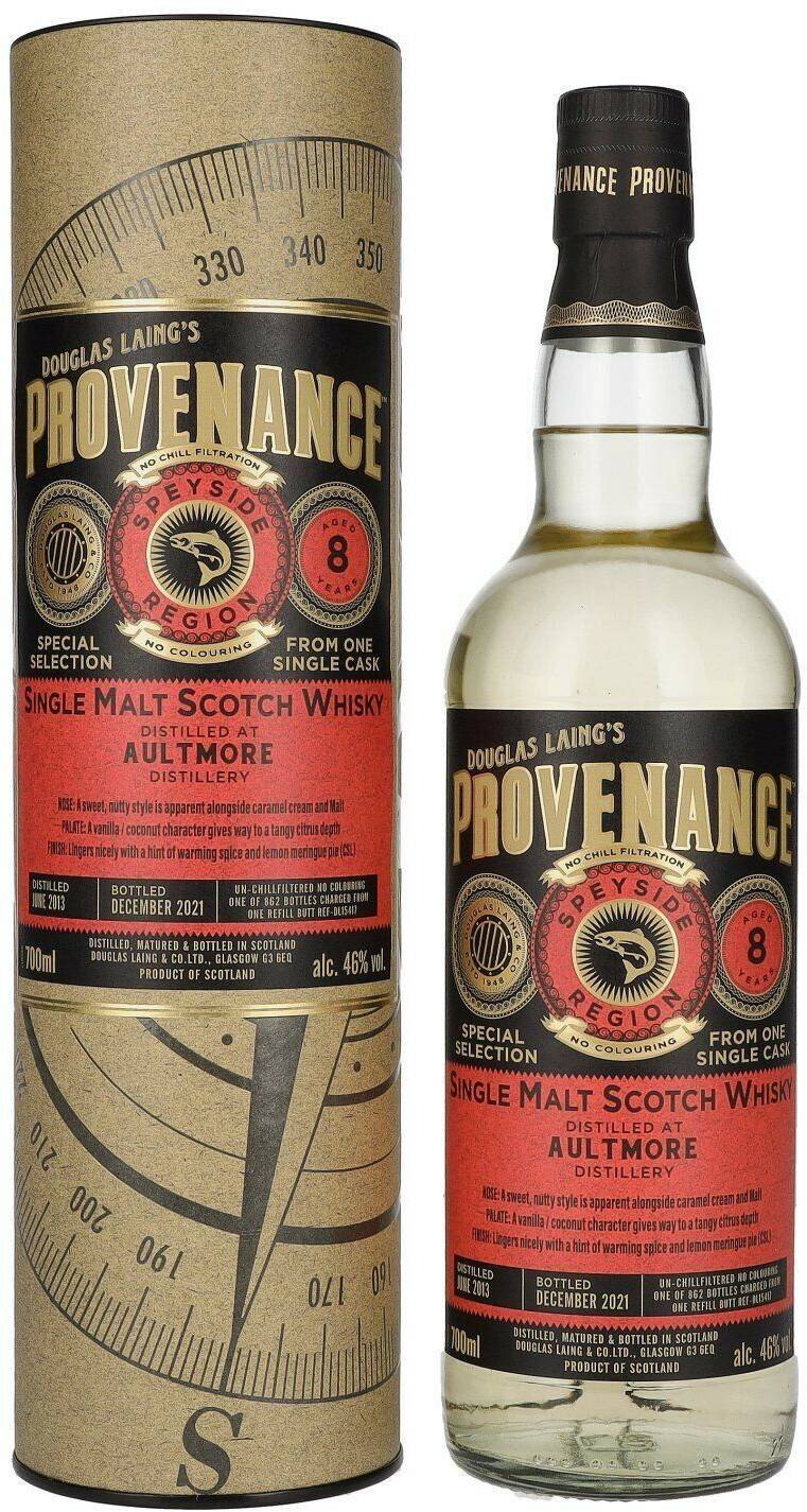 Whisky Douglas Laing's Provenance Aultmore 8 Years Old 2013 Single Cask Malt 0,7l 46%