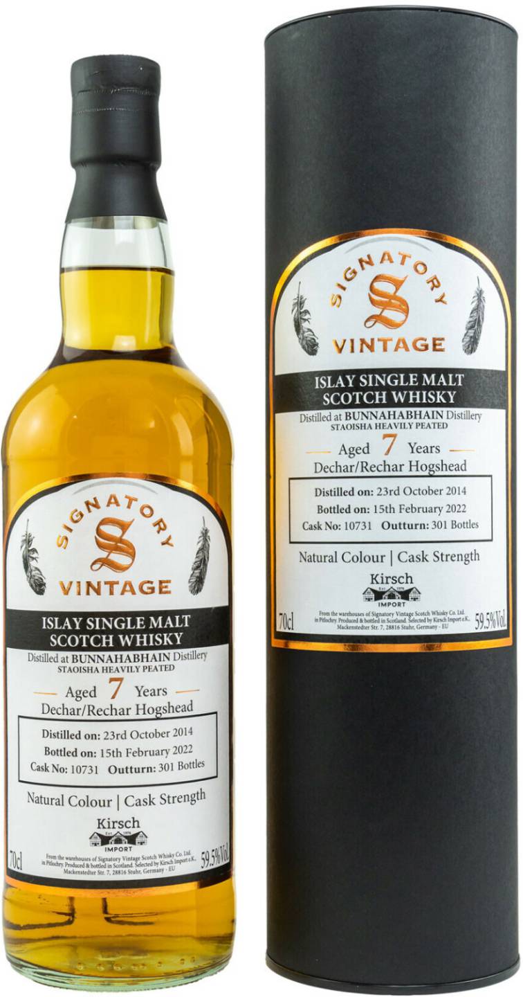 Bunnahabhain 2014/2022 #10731 Staoisha Peated Signatory Vintage Islay 0,7l 59,5% Whisky