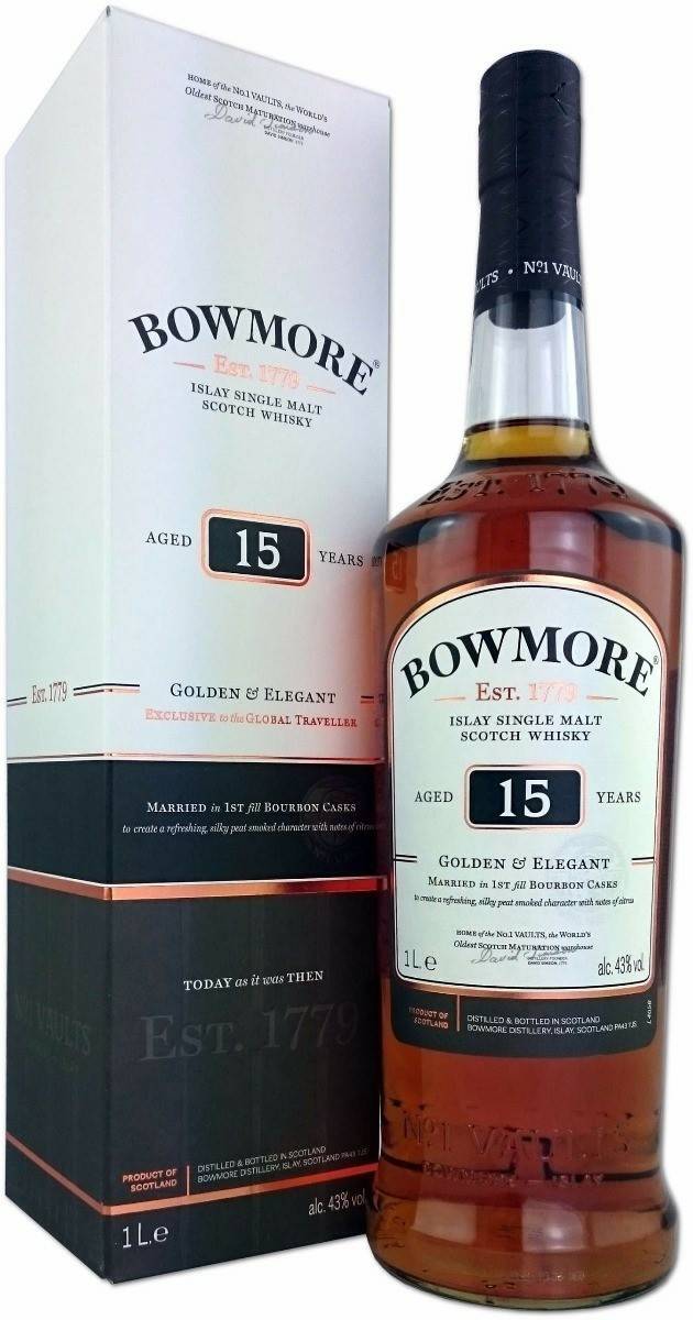 Bowmore 15 jahre Golden & Elegant 1l 40% Whisky